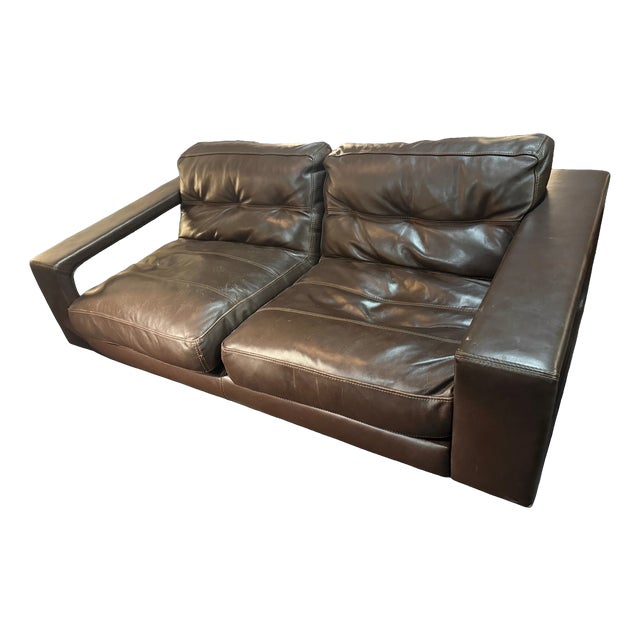 Two-Seater Leather Sofa by Paul Daveluy for Steiner, Paris, 1970s For Sale