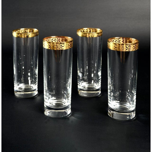 Mid-Century French Gilded Rim Glasses from Saint Louis, 1950s, Set of 16 For Sale - Image 9 of 10