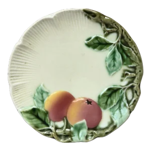 Small German Majolica Apples Plate Circa 1900