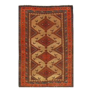 Pasargad DC Camel Color Persian Antique Malayer Rug For Sale