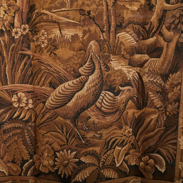 19th Century 19th Century French Woodland Tapestry with Peacocks For Sale - Image 5 of 7