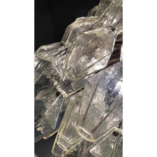 Contemporary Champagne Poliedro Murano Glass Chandeliers by Simoeng, Set of 2 For Sale - Image 3 of 11