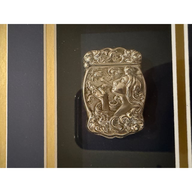 Wood Framed Collection of Late 19th Twelve Antique and Vintage Match Safes / Vesta Cases For Sale - Image 7 of 16