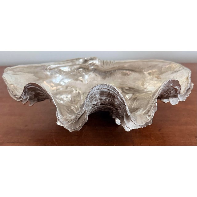 1980s Vintage Silvered Clam Shell For Sale - Image 5 of 11