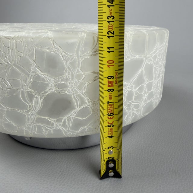 Space Age Ceiling Lamp in Ice Glass and Chrome Metal, 1970s For Sale - Image 11 of 12