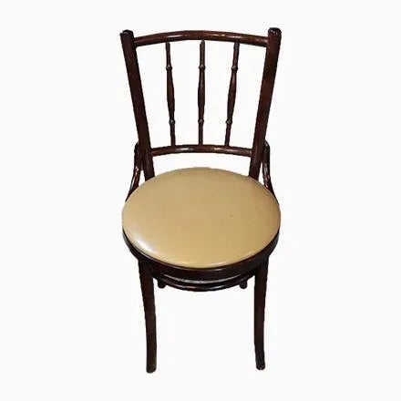 Vintage Beech and Leather Dining Chairs, Set of 4 For Sale - Image 6 of 6