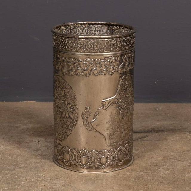Antique Art Deco Silver Plated Waste Paper Bin, 1920 For Sale - Image 4 of 13