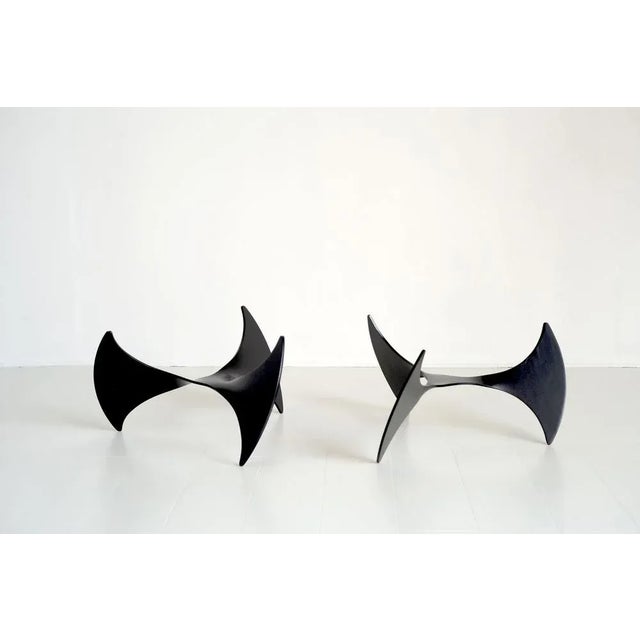 Black Propeller Tables in Brass by Knut Hesterberg, 1960, Set of 2 For Sale - Image 8 of 9