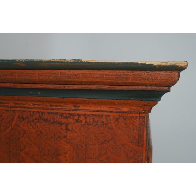 Pennsylvania Dutch Paint Decorated 1 Door Case Cupboard For Sale - Image 14 of 18