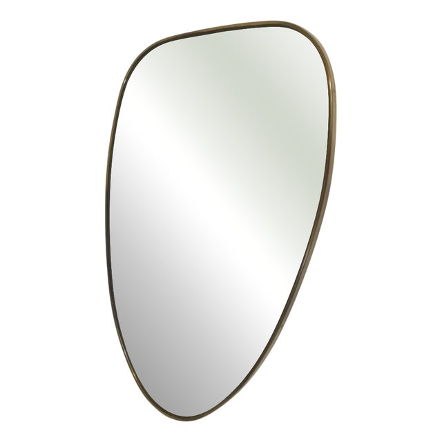 Vintage Mirror with Brass Frame, Italy, 1960s For Sale