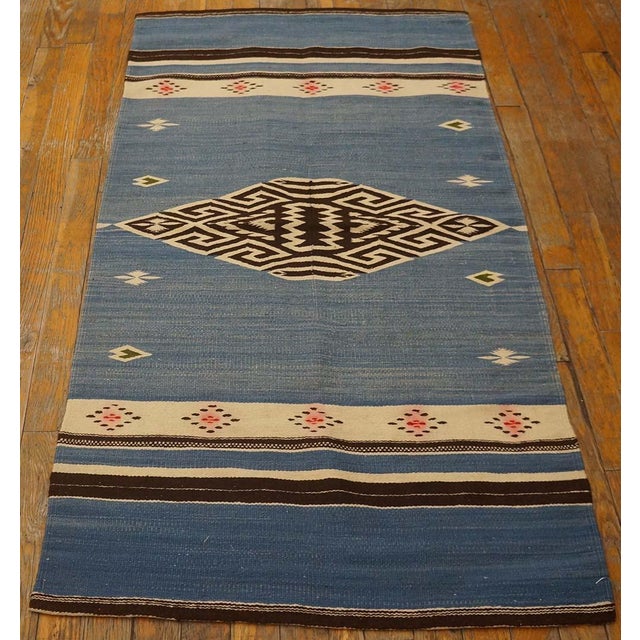 Mid 20th Century a Set of Chimayo Flat Weave Rugs 2' 4" X 4' 6" 72 CM