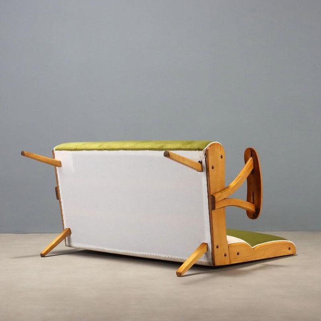 Vintage 2-Tone Velvet Sofa, 1950s For Sale - Image 10 of 11