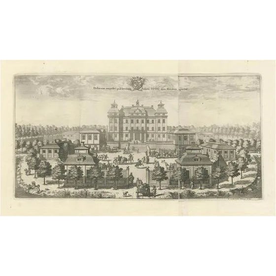 The Eastern View of Siqvo Palace in Swiddes, 1696, Paper For Sale
