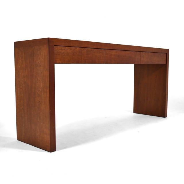 1990s Conde House Console Table with Drawers & Glass Top For Sale - Image 5 of 12