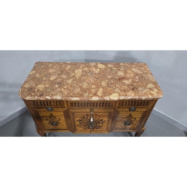 1920s French Inlaid Commode Chest of Drawers, 1920 For Sale - Image 5 of 17