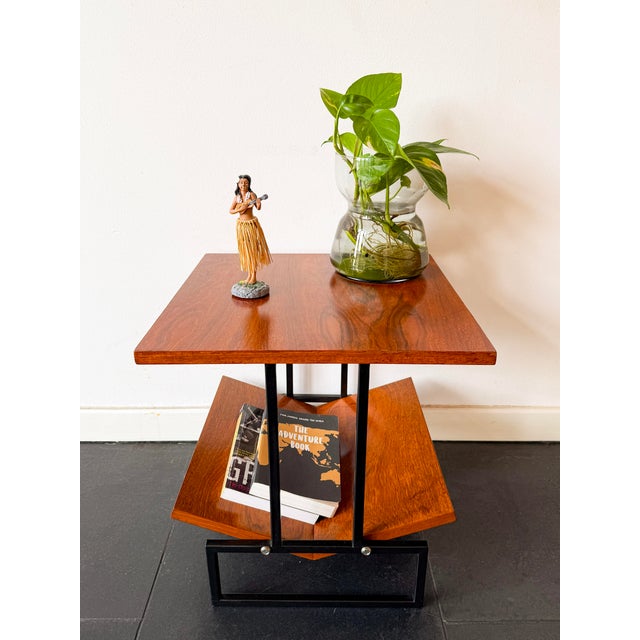 Mid-Century Modern Magazine Table in Wood and Black Metal, 1960s For Sale - Image 4 of 16