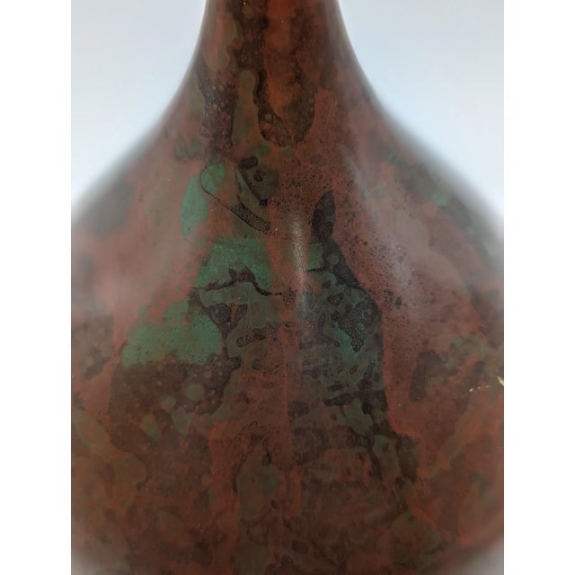 Metal Vintage Japanese Murashido Marbleized Patina Showa Period Bronze Vase, Signed For Sale - Image 7 of 12