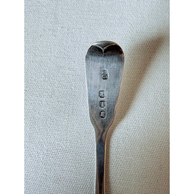 Silver Vintage Sterling Silver Salt Spoons, Monogrammed, a Pair For Sale - Image 8 of 8