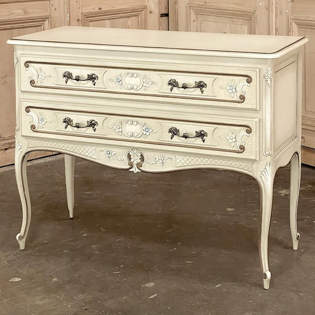Mid 20th Century Vintage French Provincial Painted Commode For Sale - Image 5 of 18