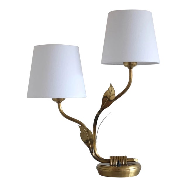 1950s Brass Table Lamp by Edvard Hagman For Sale