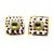 MAZ 14k Enamel Earrings with 2 peridot cabochons. 17.98g