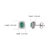 Art Deco Octagon Cut Emerald & Diamond Halo Stud Earrings - 2 Pieces For Sale - Image 9 of 12