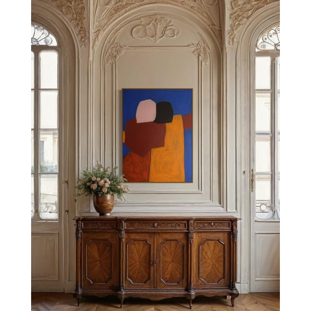Add a touch of elegance and emotion to your home with this minimalist figurative canvas depicting two people embracing...