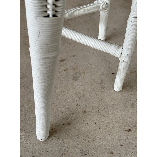 Antique Karpen Fiber Rush Wicker Demi Lune Table, Chicago & New York, Circa 1900–1915 For Sale - Image 9 of 12