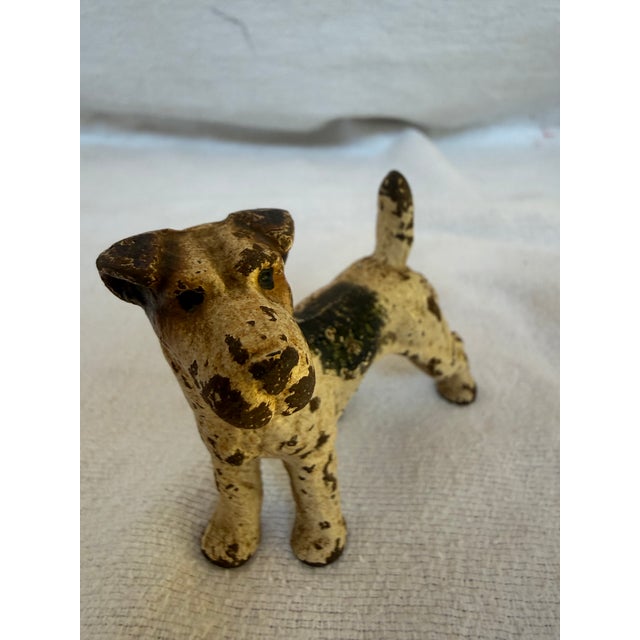 Beige 1930s Cast Iron Hubley Jack Russell Terrier For Sale - Image 8 of 11