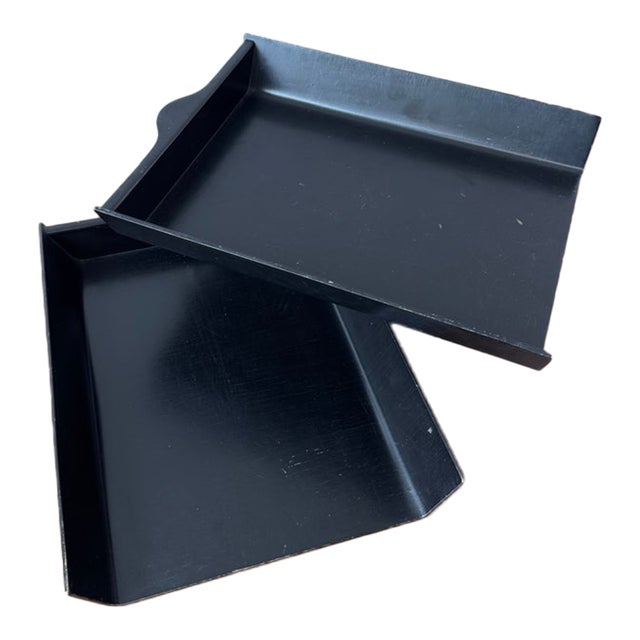 Florence Knoll Two-Tier Ebonized Walnut Paper Tray For Sale