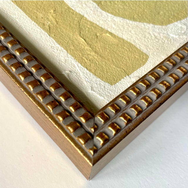 Contemporary abstract botanical painting on canvas. Framed in a gold locally made frame Unframed painting: 8" x 10" Framed...