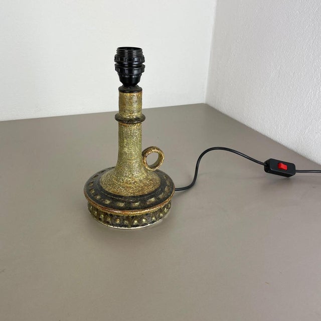 1970s Ceramic Studio Pottery Table Light Base from Jette Helleroe Ceramics, Denmark, 1970s For Sale - Image 5 of 18