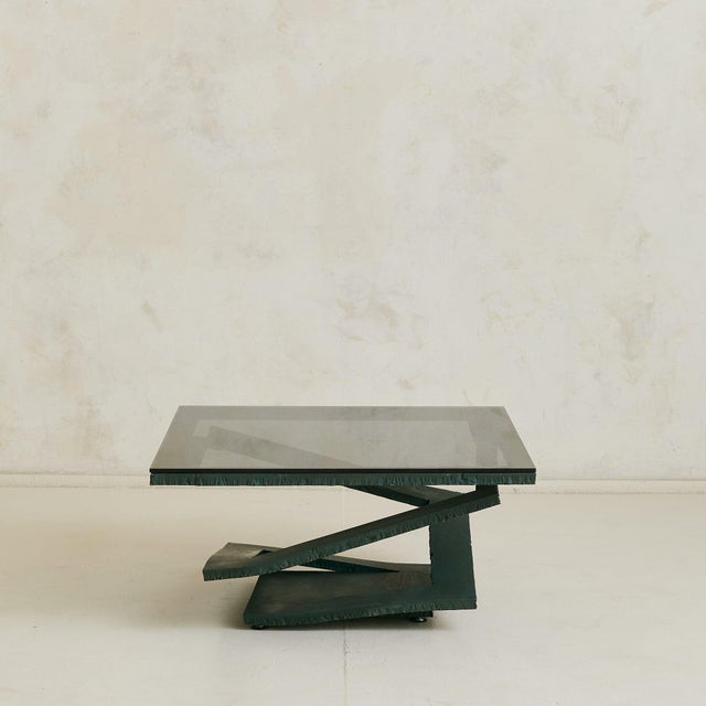 French Fleur De Fer Coffee Table Attributed to Maurice Barilone for Roche Bobois For Sale - Image 18 of 18
