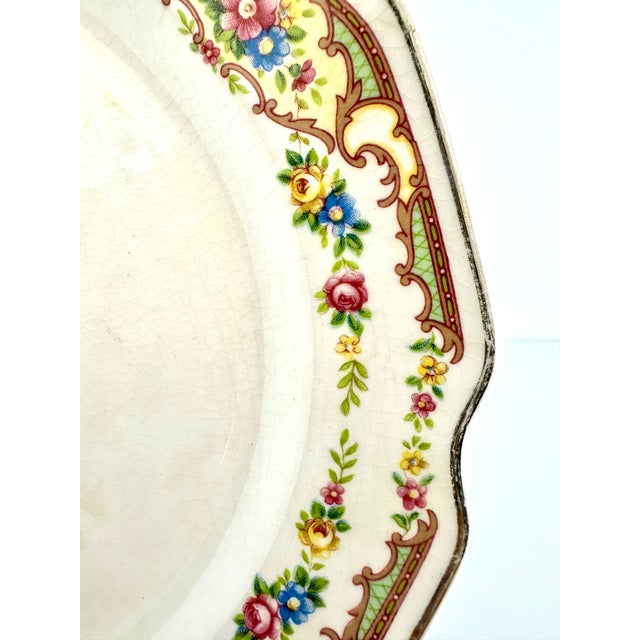 1930s Vintage Mount Clemens Floral Luncheon Plates- Set of 7 For Sale - Image 4 of 12