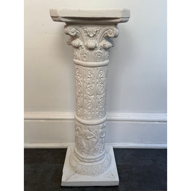 Vintage 1980s Romanesque Hunt Design Column Pedestal Plant Stand For Sale - Image 11 of 16
