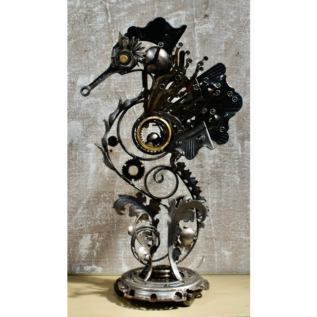 Modern Simon Smith, Custom Steampunk Seahorse Sculpture, 1950, Mixed Media For Sale - Image 3 of 12