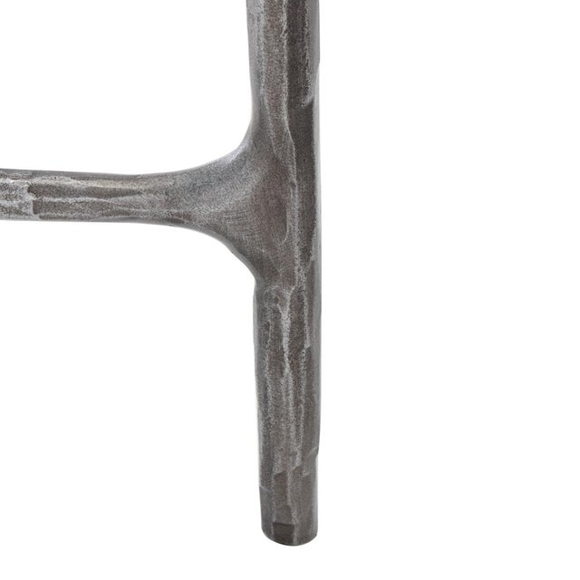 Early 21st Century Jessa Metal Square End Table in Silver with Glass Top For Sale - Image 5 of 7