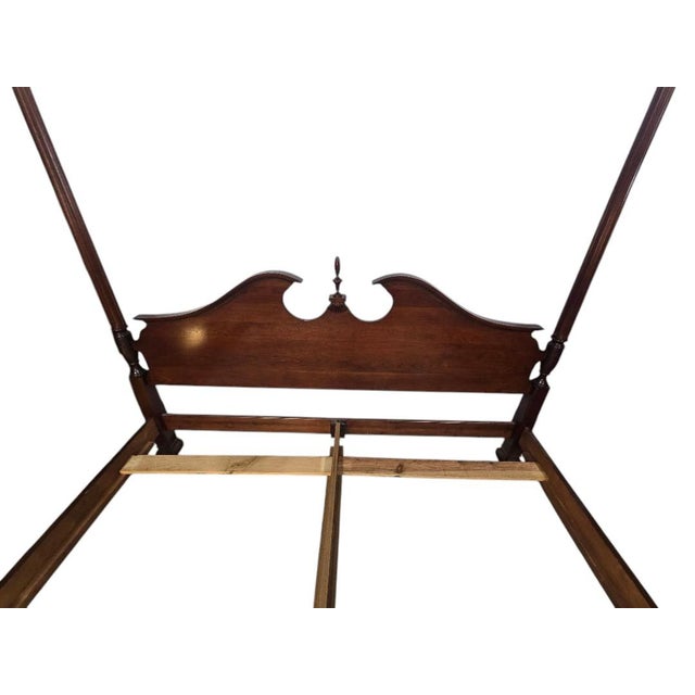 Vintage Chippendale Style King Four Poster Bed in Mahogany Finish For Sale - Image 10 of 10