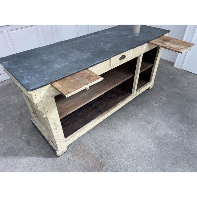 Antique Oak and Zinc Counter, 1890s For Sale - Image 12 of 13