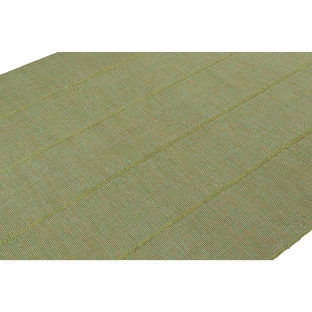 Rug & Kilim 2010s Rug & Kilim’s Contemporary Kilim Rug in Green With Teal and Pink Accents For Sale - Image 4 of 8