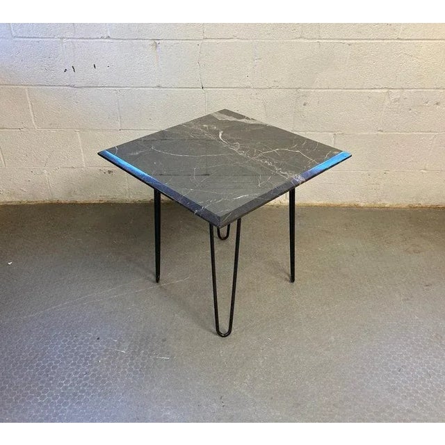 Set of 2 Black Marble End Tables Nightstands For Sale - Image 12 of 12