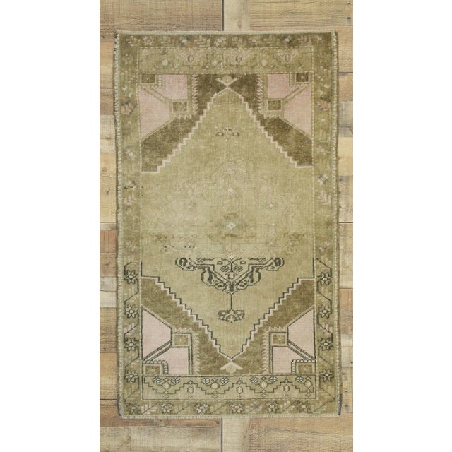 Tan Mid 20th Century Vintage Turkish Kars Rug 02'08 X 04'07 For Sale - Image 8 of 10