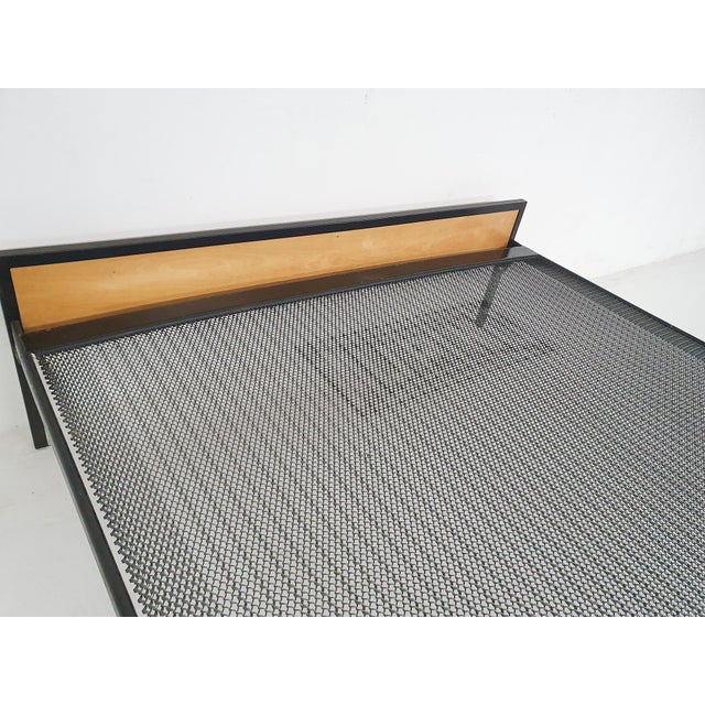 Black Birch and Metal Bed by Cees Braakman for Pastoe, 1950s For Sale - Image 8 of 14