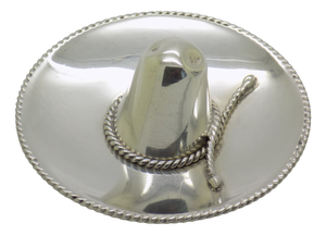 Vintage Mexican Handmade Genuine Sterling Silver 925 Traditional Sombrero Hat Figurine, 1970s
