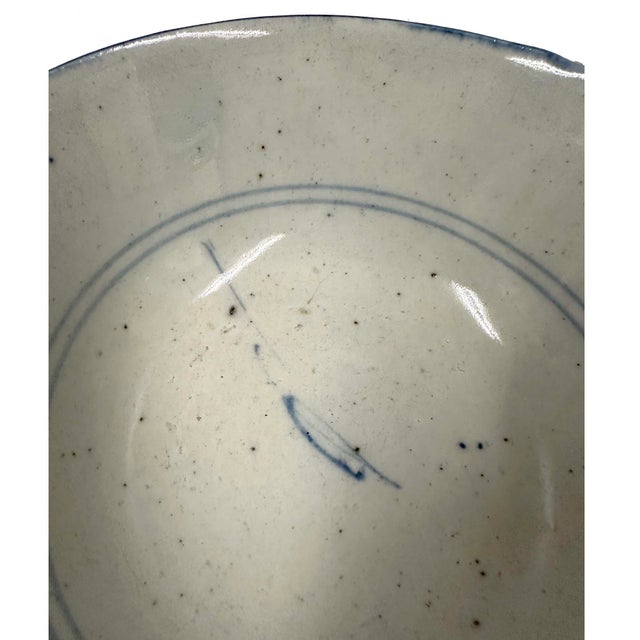 Early 20th-Century Antique Chinese Blue and White Porcelain Bowl For Sale - Image 9 of 11