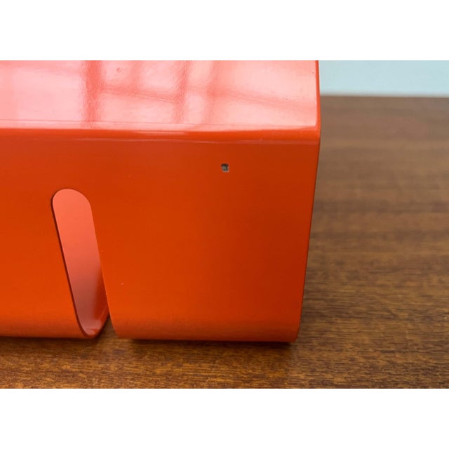 Mid-Century Modern Space Age Minimalist Orange Metal Table Lamp, 1960s For Sale - Image 13 of 18