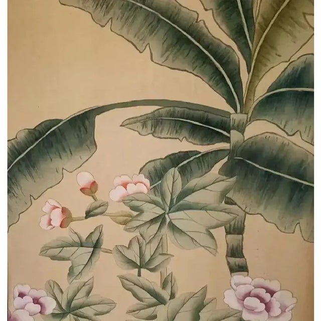 Chinoiserie Chinoiserie Murals Hand Painted Wallpapers For Sale - Image 3 of 3