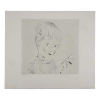 Mily Possoz, The Boy with the Small Palm Tree, Original Signed Engraving For Sale
