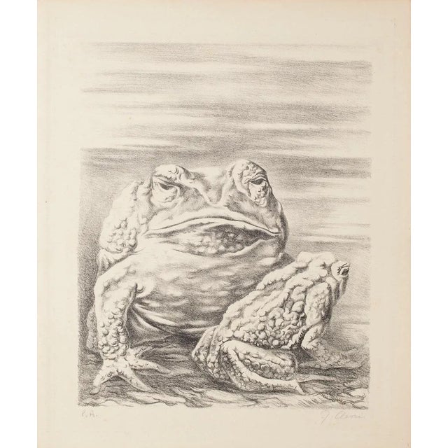 The Frogs is an enchanting lithograph realized in 1940 ca. by Fabrizio Clerici (1913-1993). Hand-signed in pencil, on the...