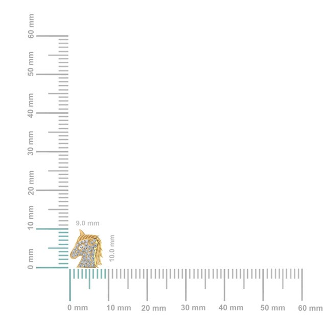 This 10K Yellow Gold Round Diamond Horse Animal Designer Stud Earring 1/5 Cttw is a refined diamond ring crafted in...